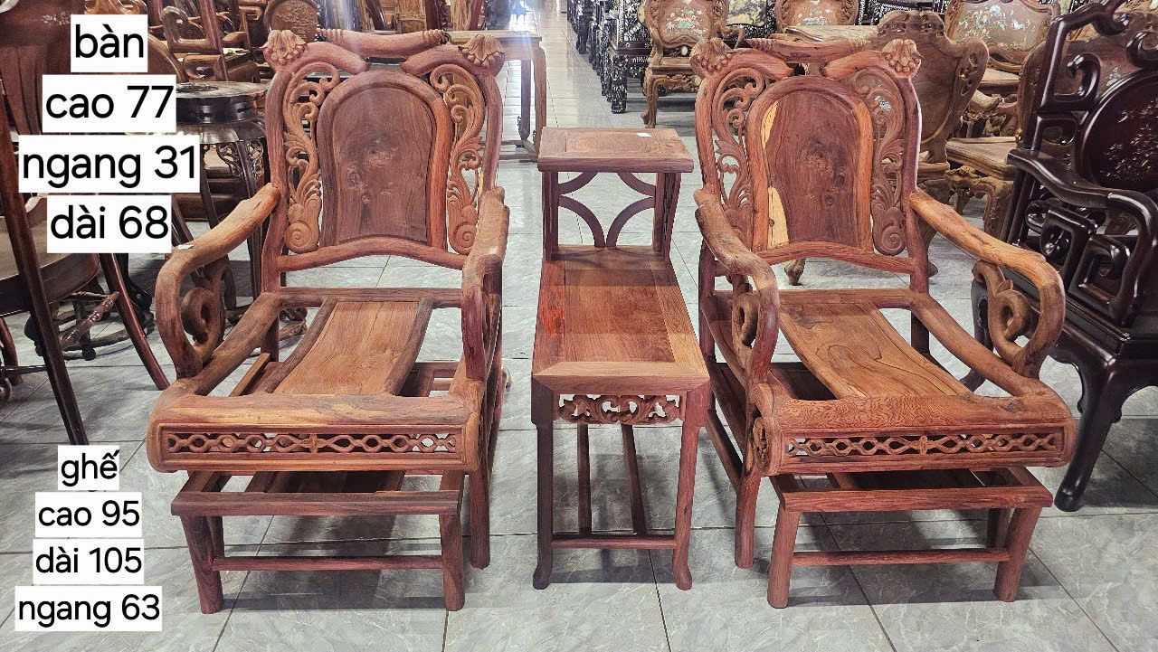 Bộ 3 món, ghế thư giãn, gỗ cẩm lai
