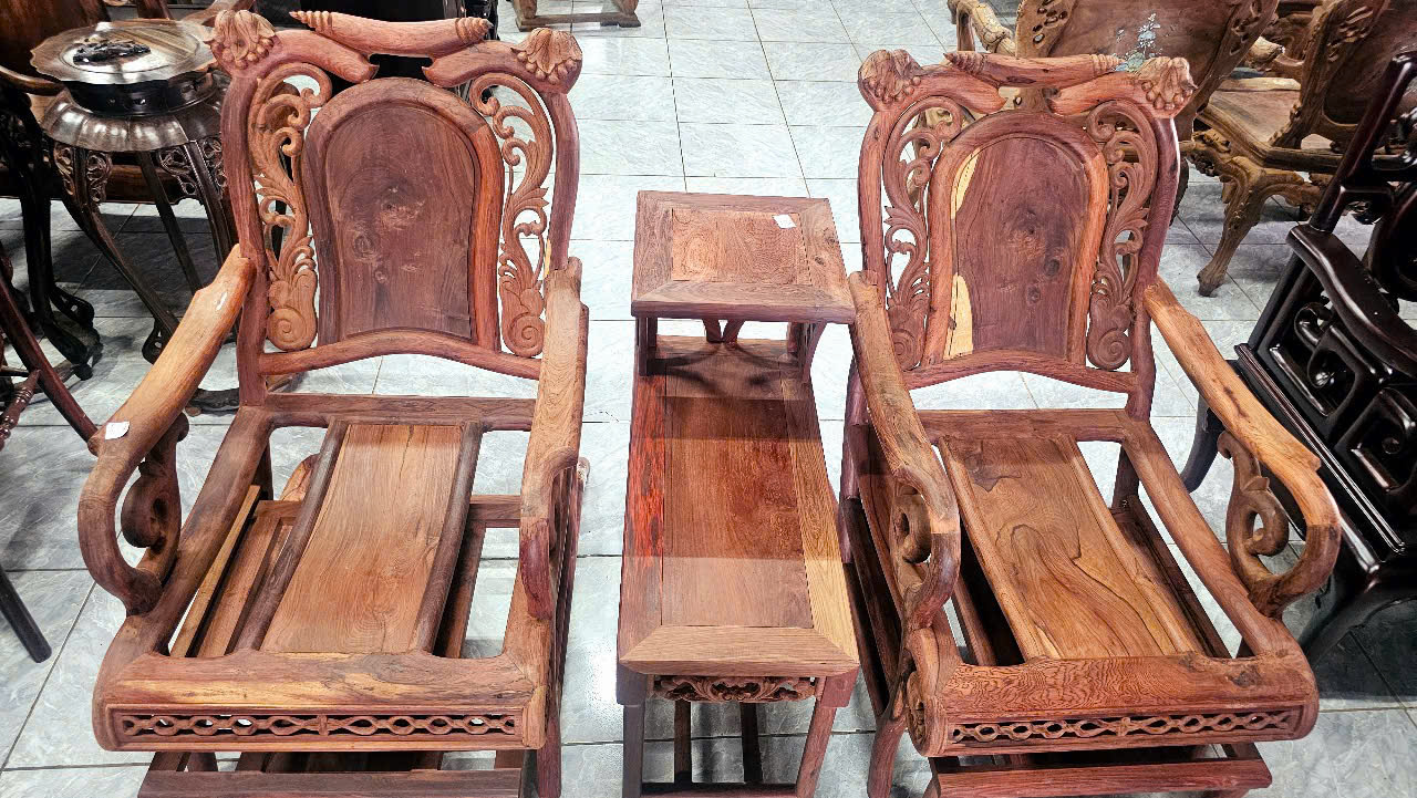 Bộ 3 món, ghế thư giãn, gỗ cẩm lai