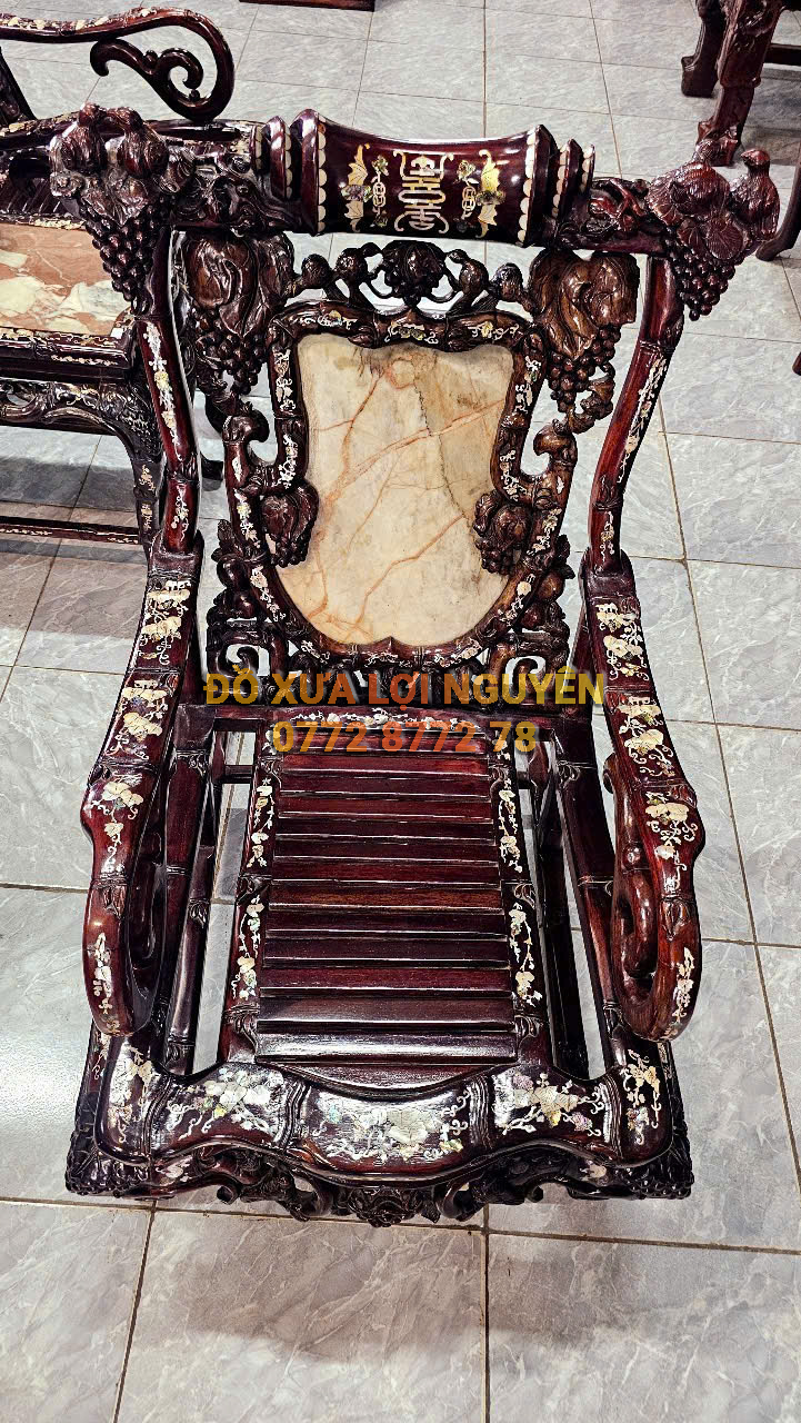 Bộ 3 món ghế thư giãn, Gỗ gõ mật chuẩn xưa