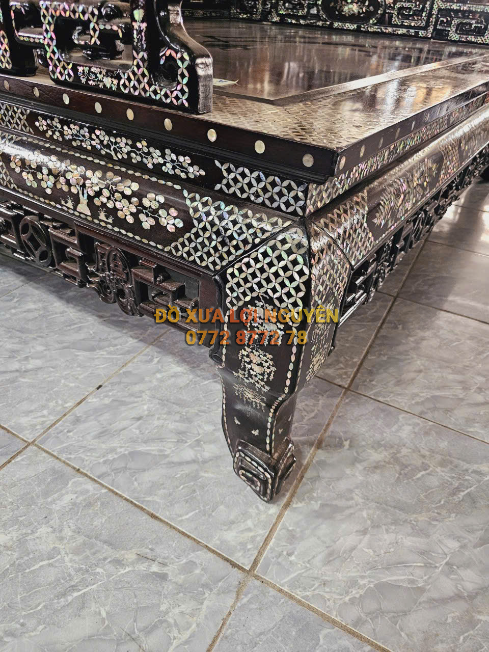 Sạp tam thành tích cổ đồ khảm ốc Singapore