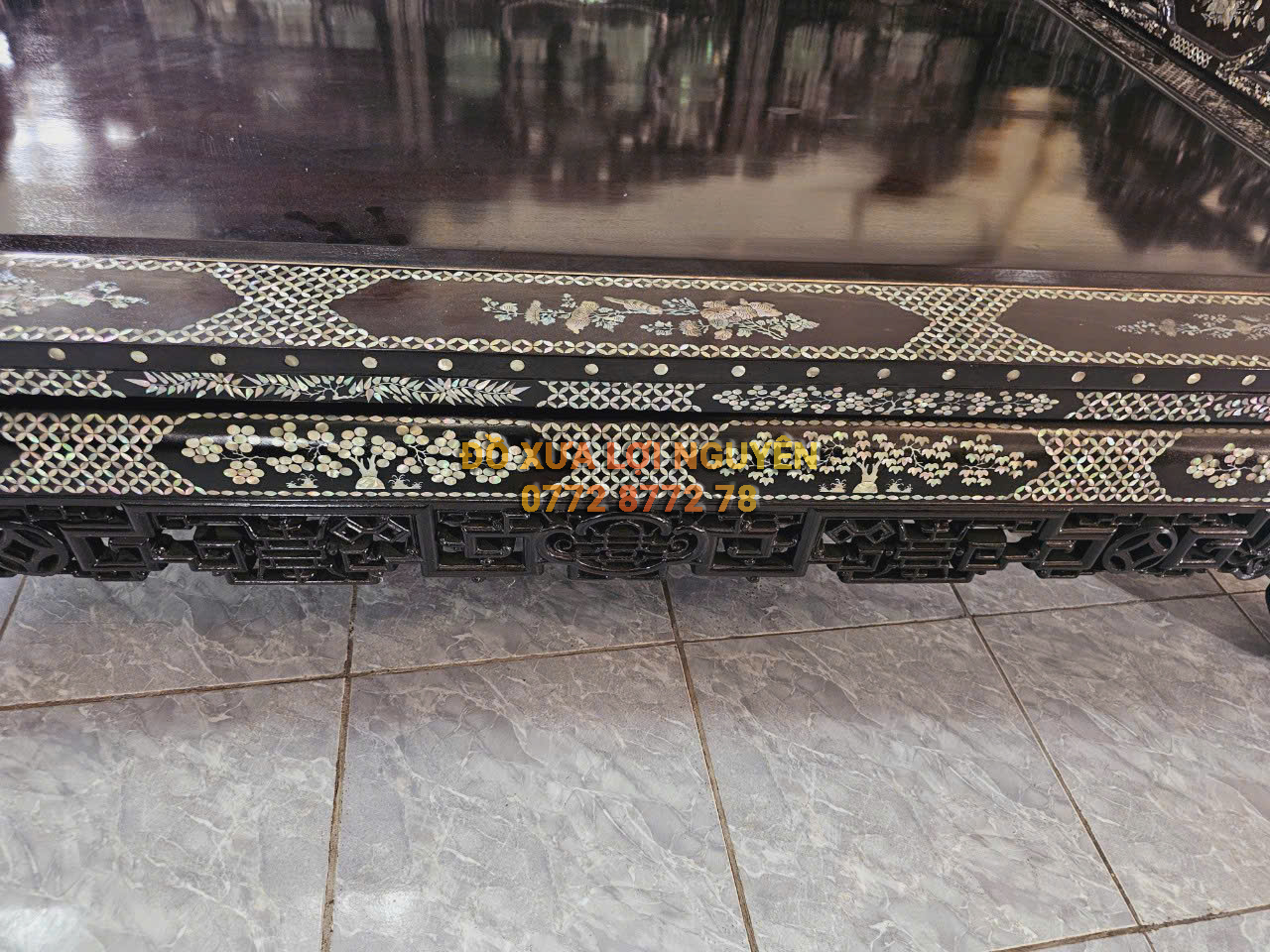 Sạp tam thành tích cổ đồ khảm ốc Singapore