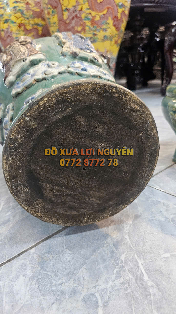 Cặp bình PHÚC - LỘC - THỌ, gốm biên hoà