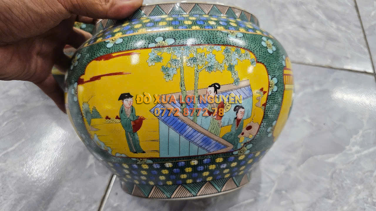 Cặp thố tích người, gốm tàu