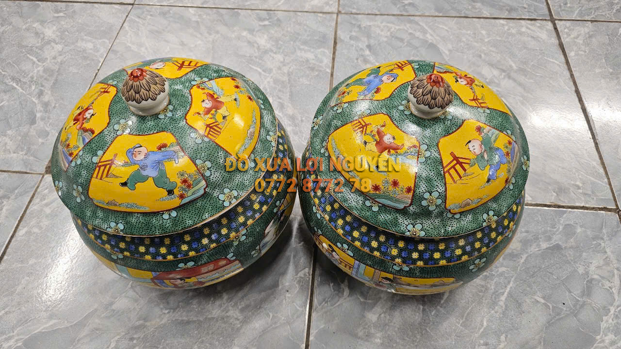 Cặp thố tích người, gốm tàu