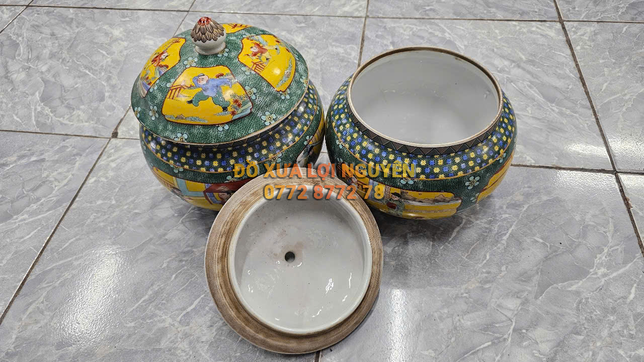 Cặp thố tích người, gốm tàu