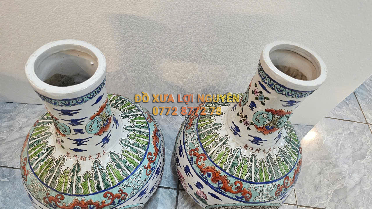 Cặp bình củ tỏi, gốm tàu - 2