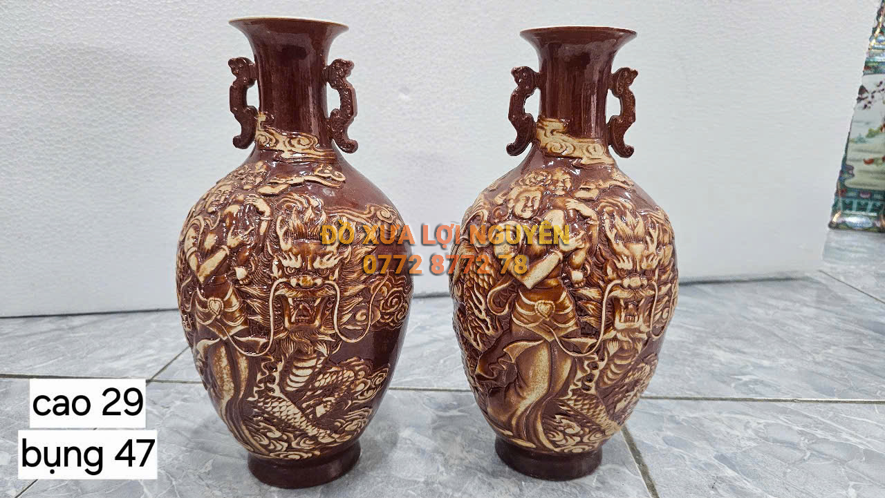 Cặp bình rồng, gốm tàu