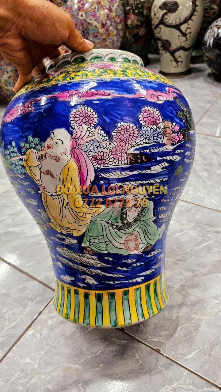 Cặp choé tích la hán, gốm tàu