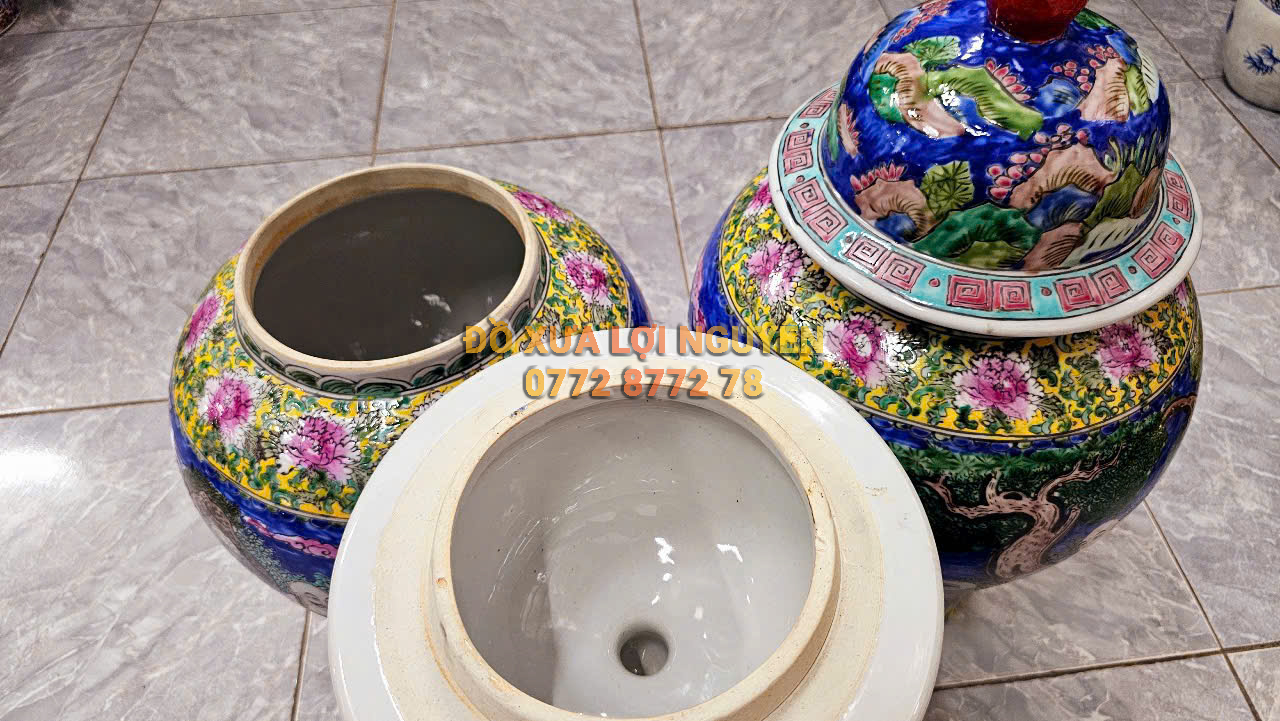 Cặp choé tích la hán, gốm tàu