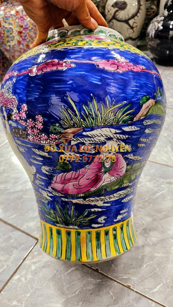 Cặp choé tích la hán, gốm tàu