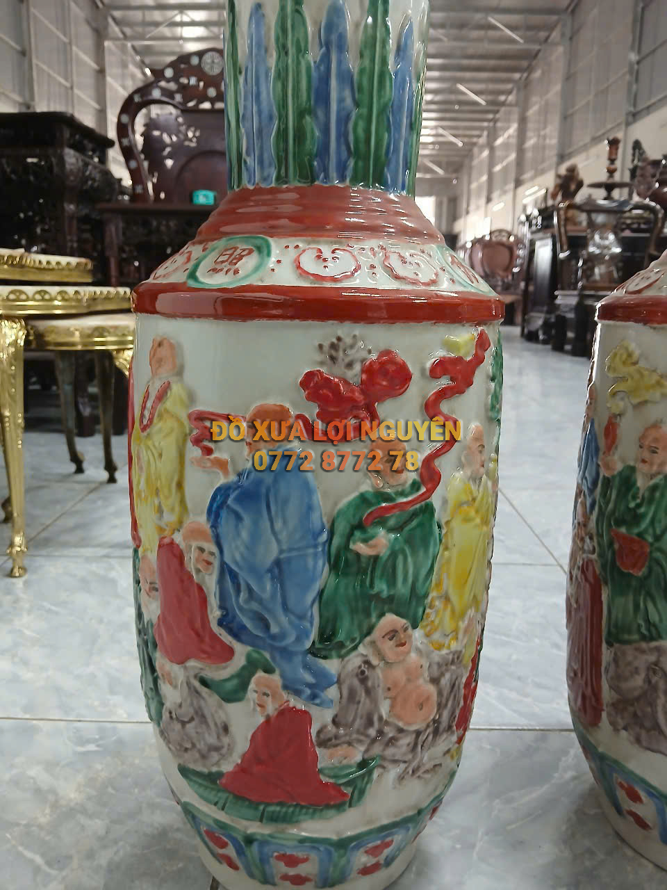 Cặp bình la hán, gốm tàu