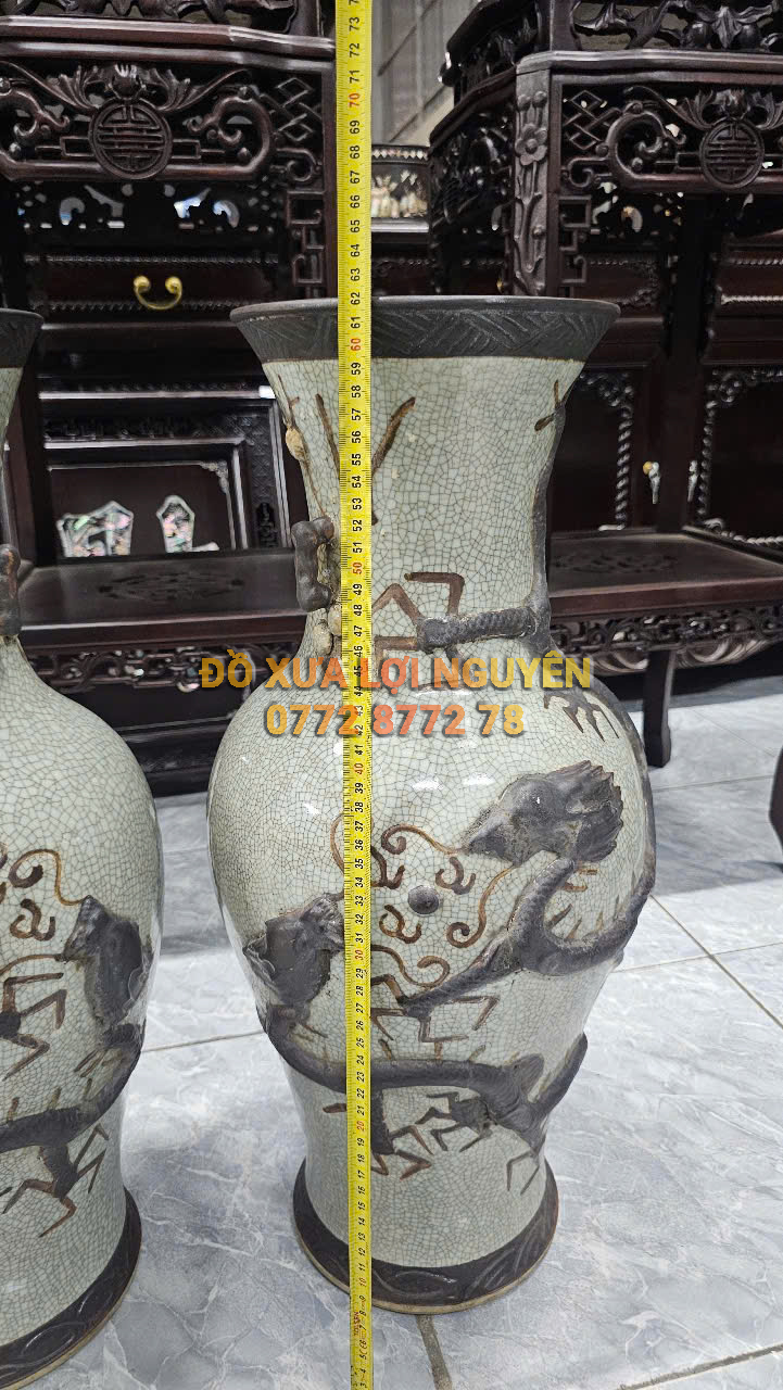 Cặp bình rồng, Gốm thành hoá