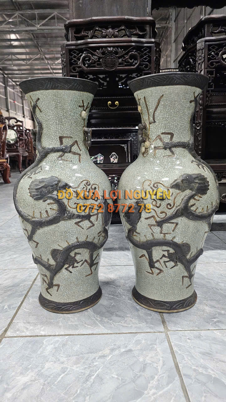 Cặp bình rồng, Gốm thành hoá