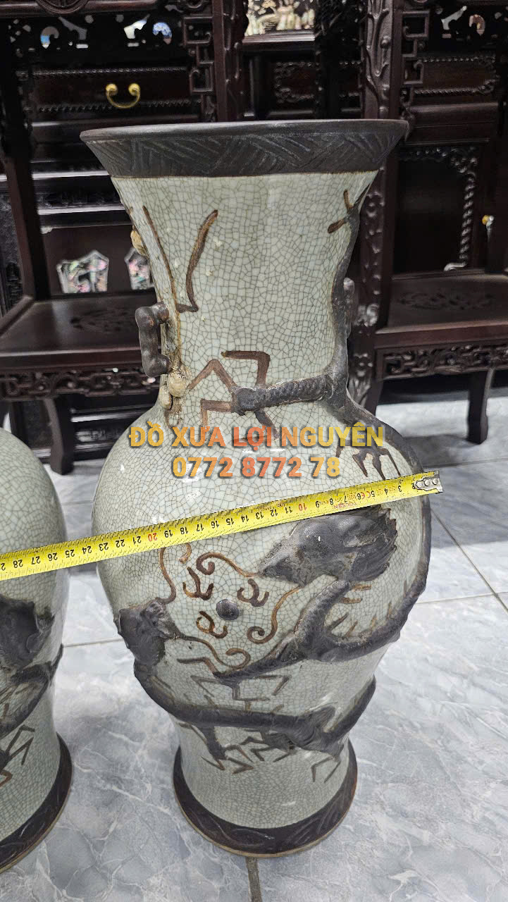 Cặp bình rồng, Gốm thành hoá