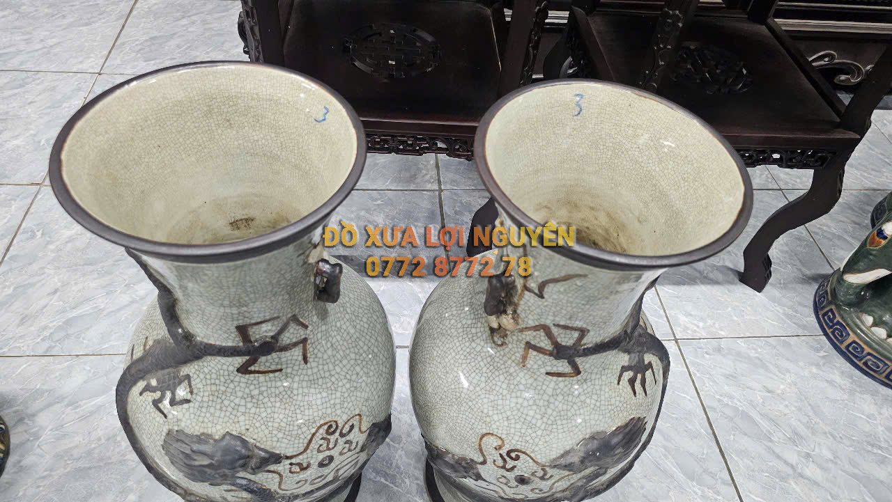 Cặp bình rồng, Gốm thành hoá