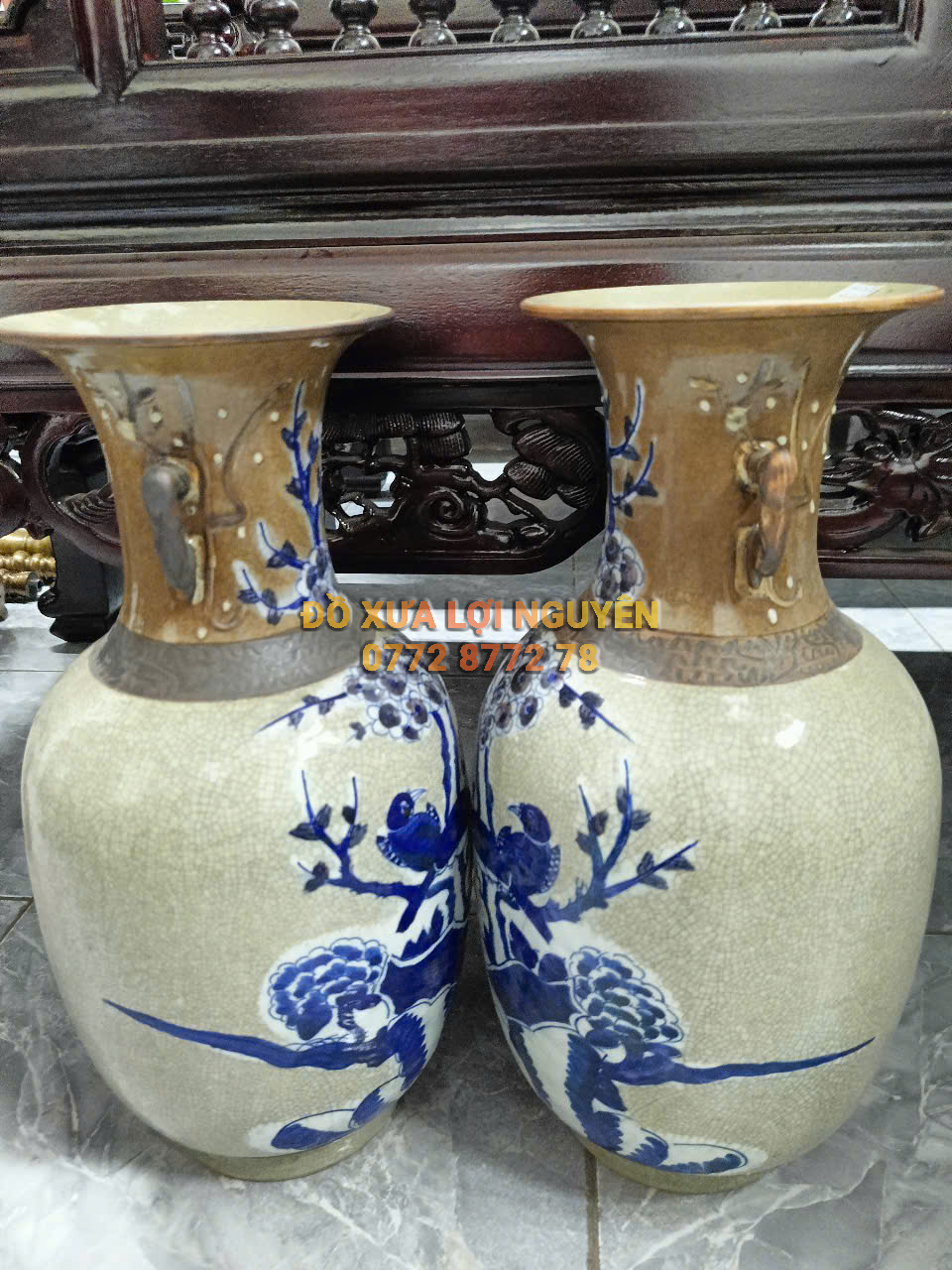 Cặp bình chim hoa, Gốm thành hoá