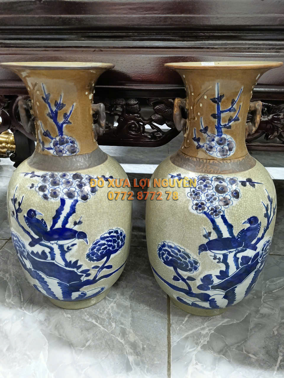 Cặp bình chim hoa, Gốm thành hoá