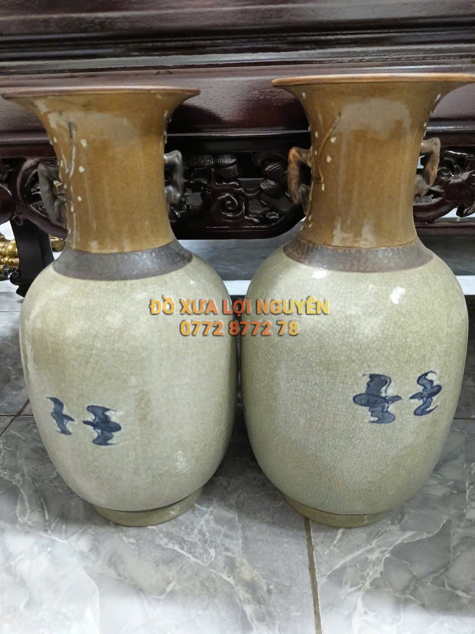 Cặp bình chim hoa, Gốm thành hoá