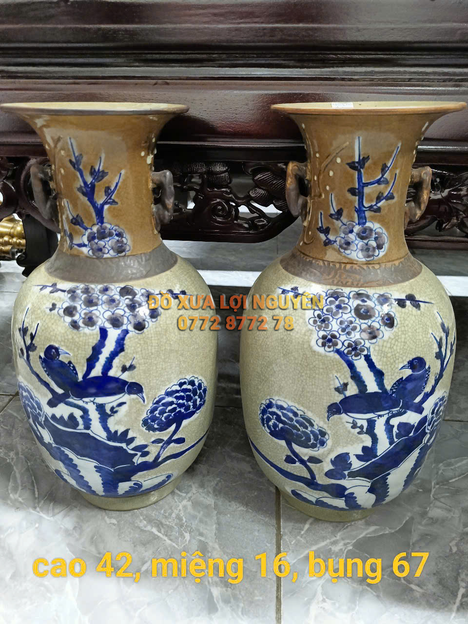 Cặp bình chim hoa, Gốm thành hoá