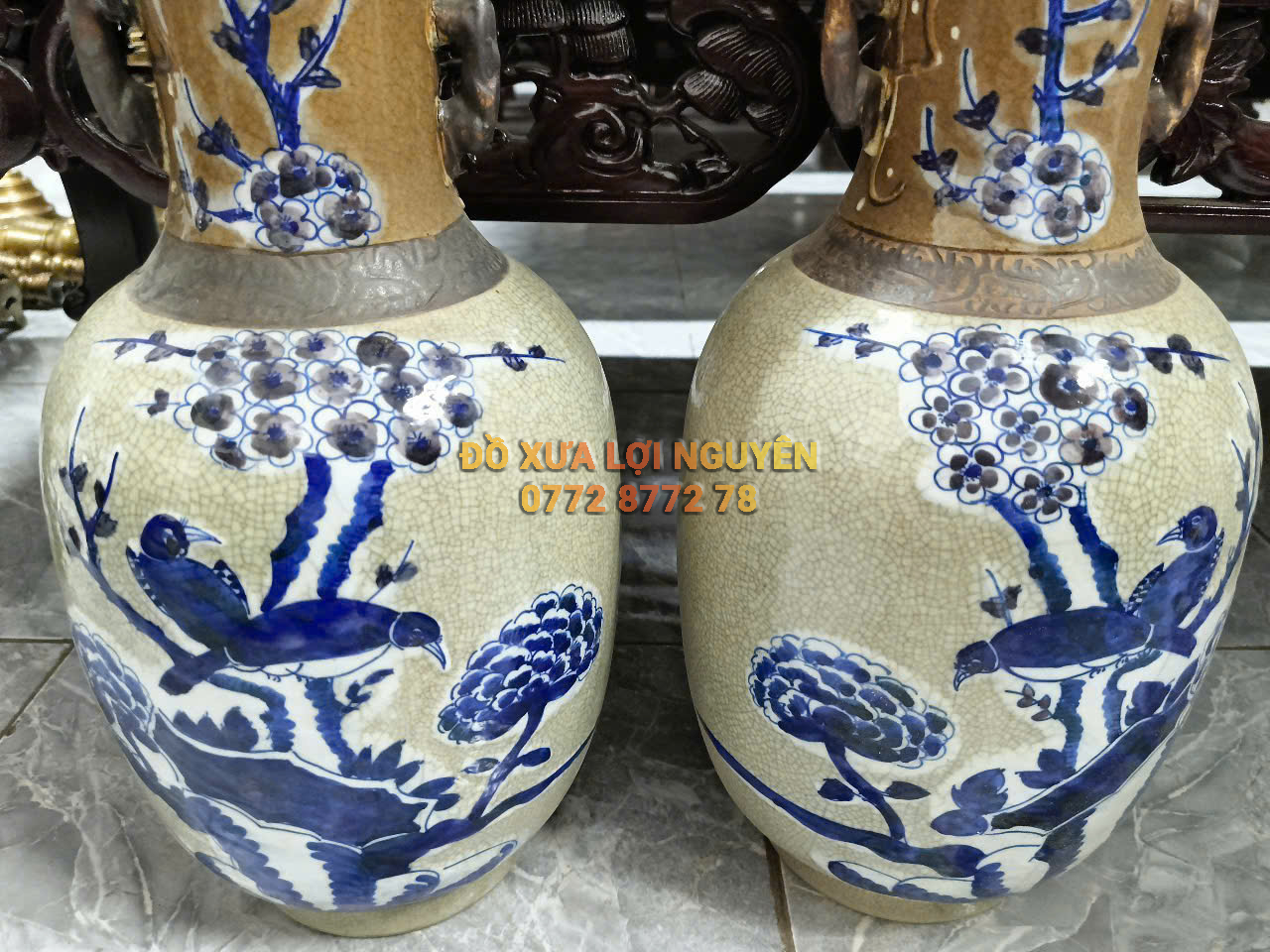 Cặp bình chim hoa, Gốm thành hoá