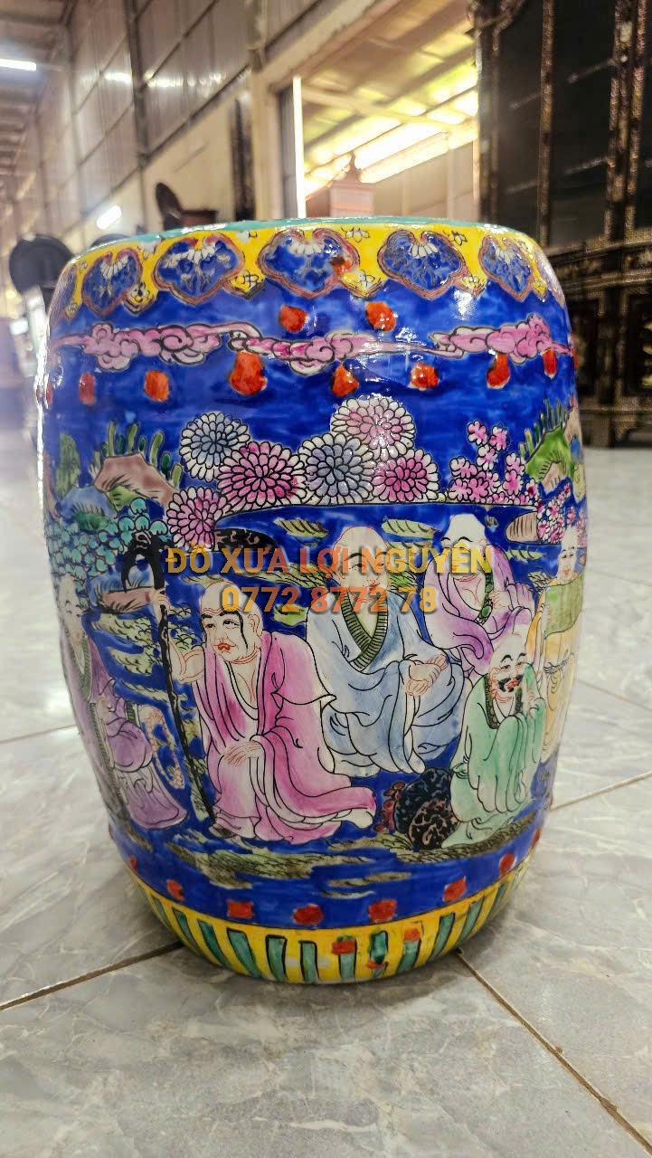 Cặp đôn tích la hán, gốm tàu