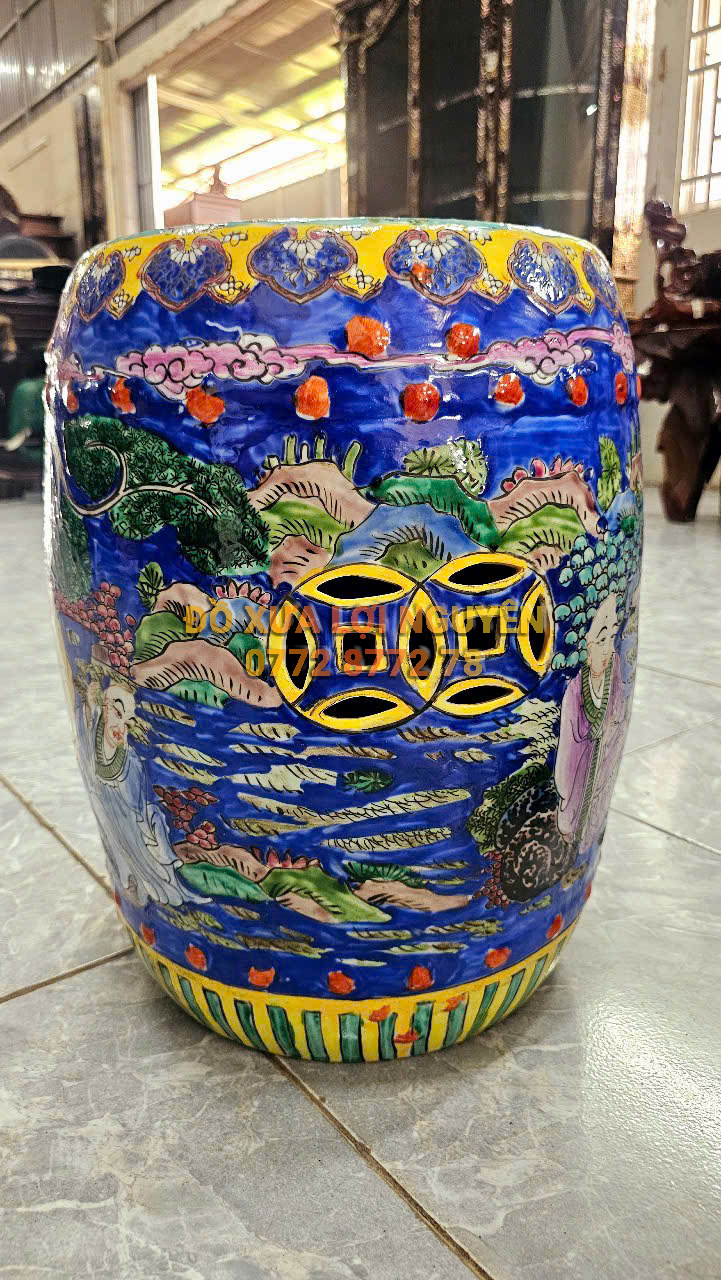 Cặp đôn tích la hán, gốm tàu