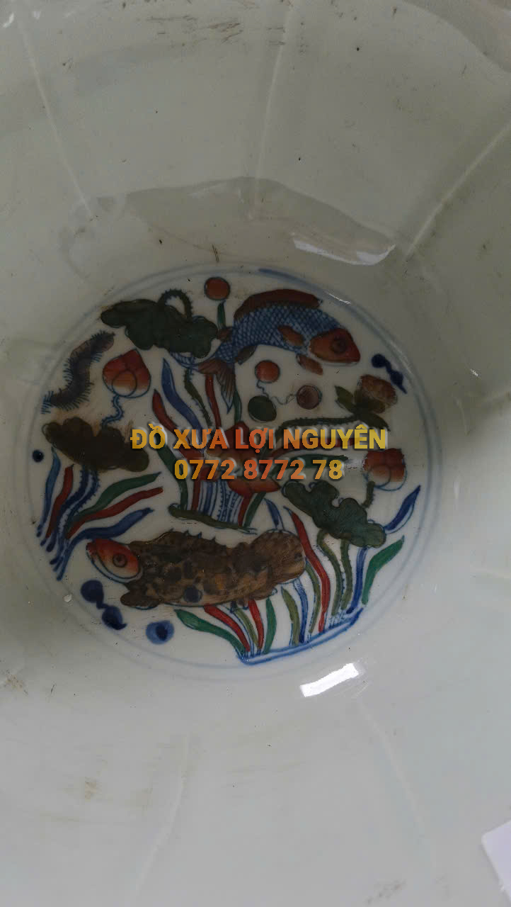 Bát sen cá gốm tàu