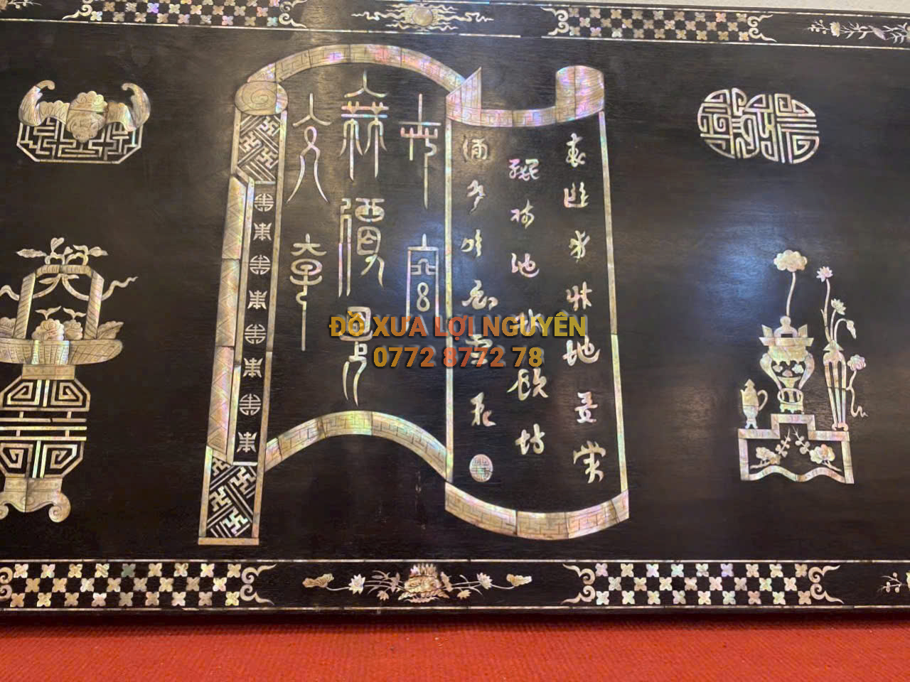 Hoành phi cổ đồ thư, gỗ gõ mật xưa