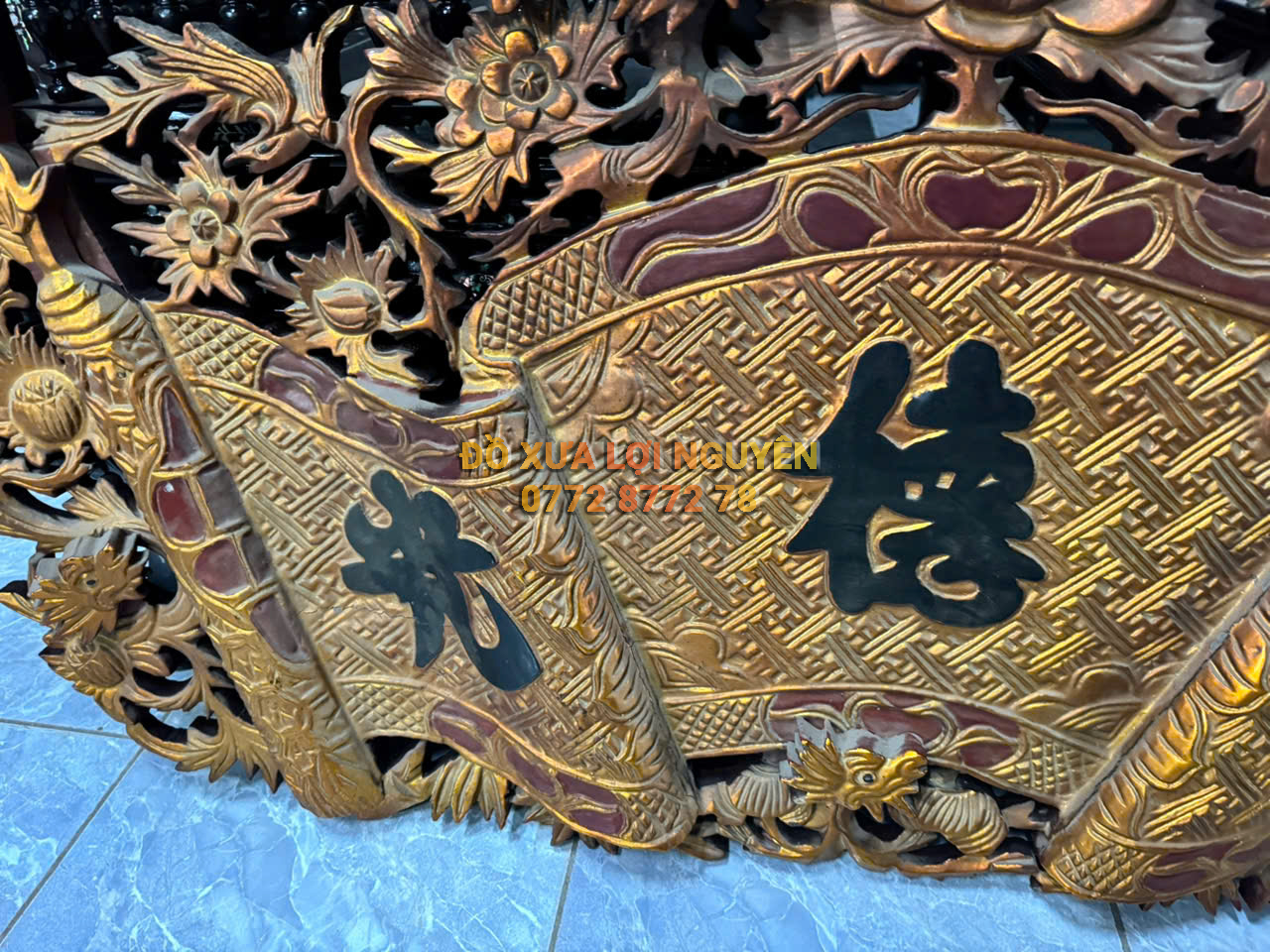Hoành phi gỗ dỗi, sơn son thiếp vàng chuẩn xưa