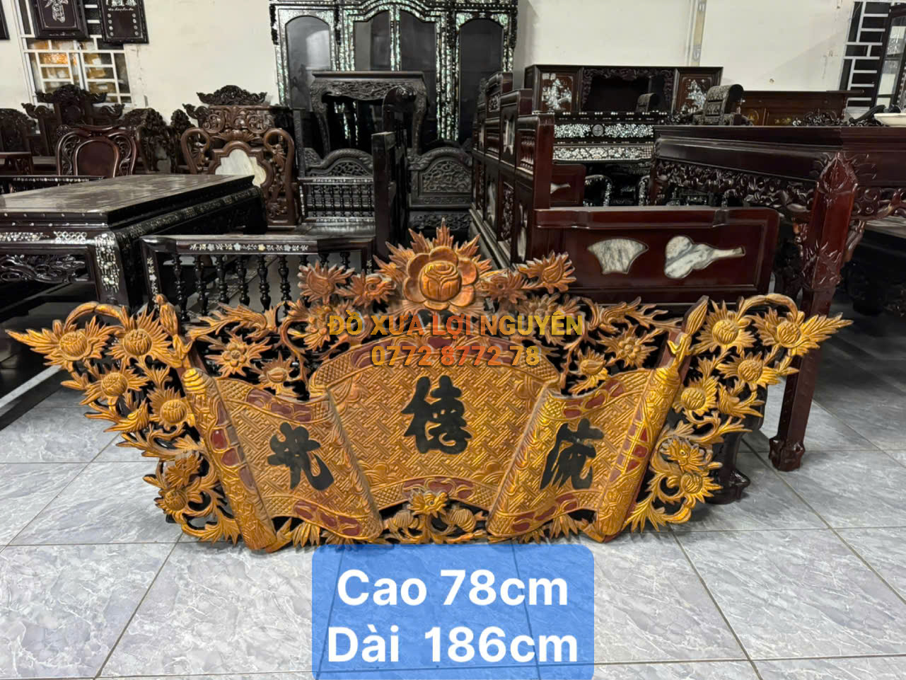 Hoành phi gỗ dỗi, sơn son thiếp vàng chuẩn xưa