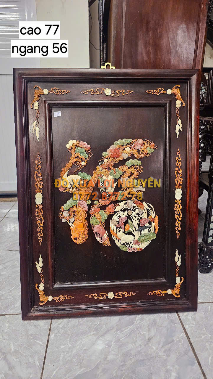 Tranh chữ PHÚC, gỗ trắc ta