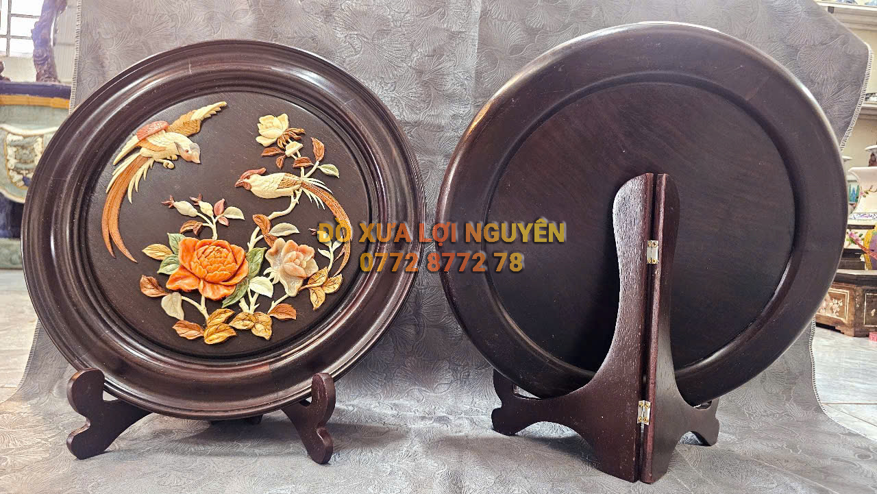 Tranh dĩa gỗ trắc ta