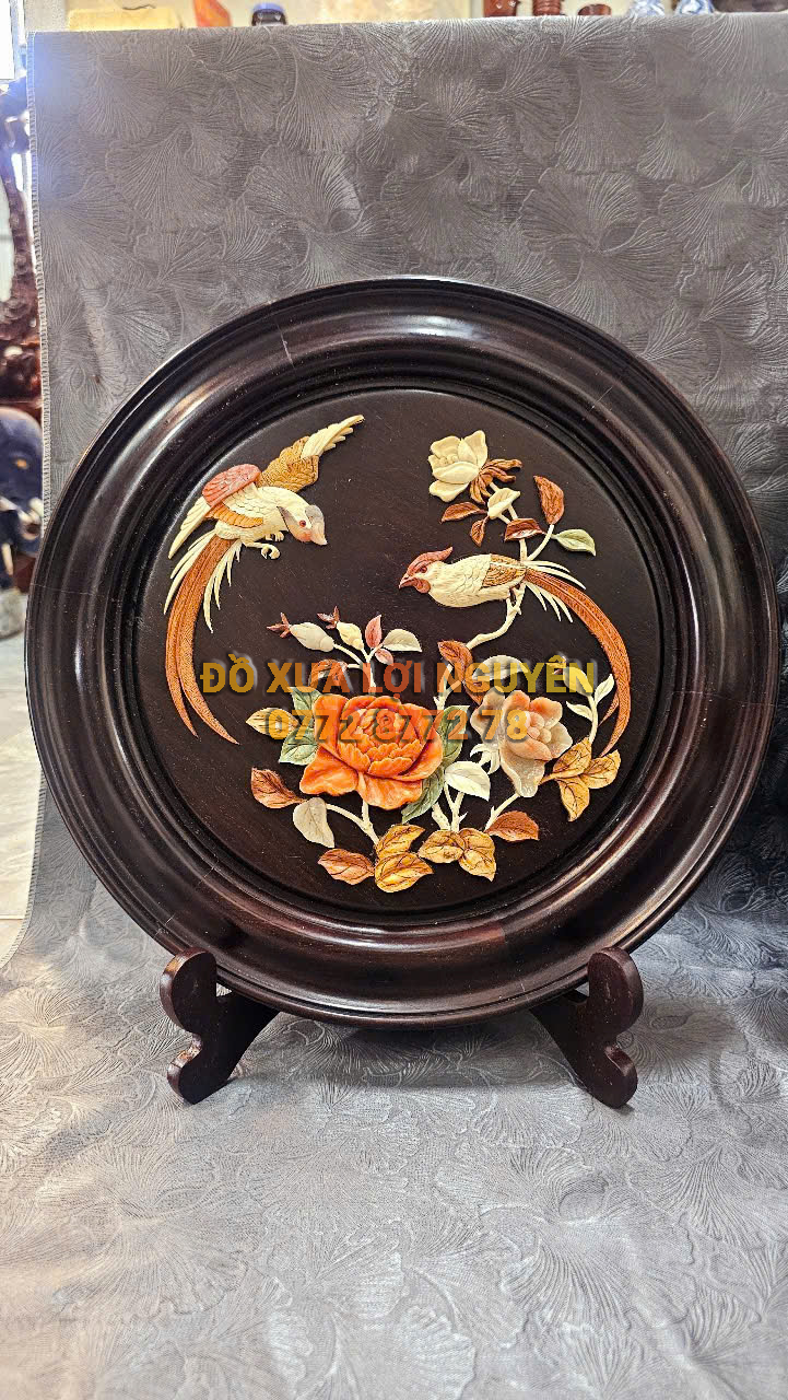 Tranh dĩa gỗ trắc ta