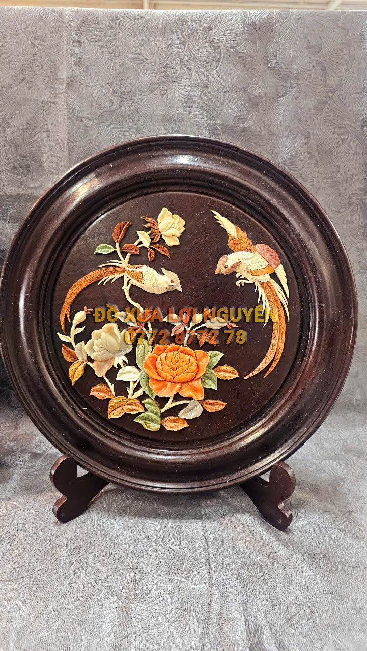 Tranh dĩa gỗ trắc ta