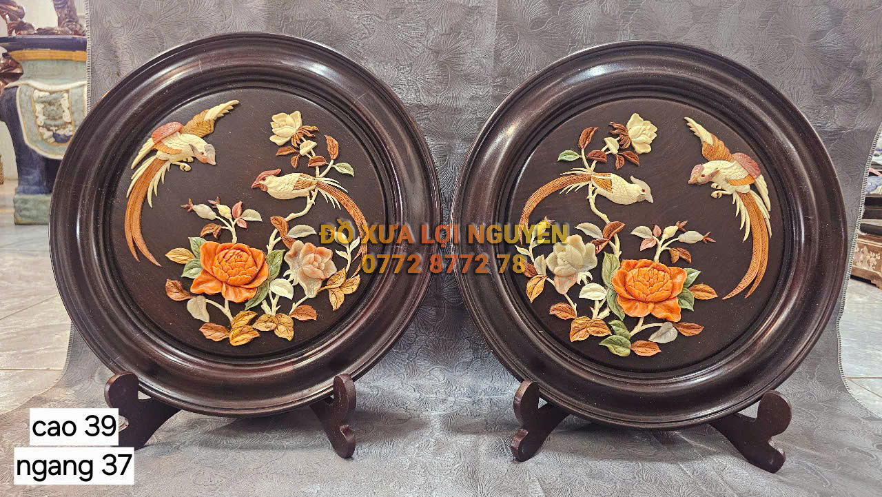 Tranh dĩa gỗ trắc ta