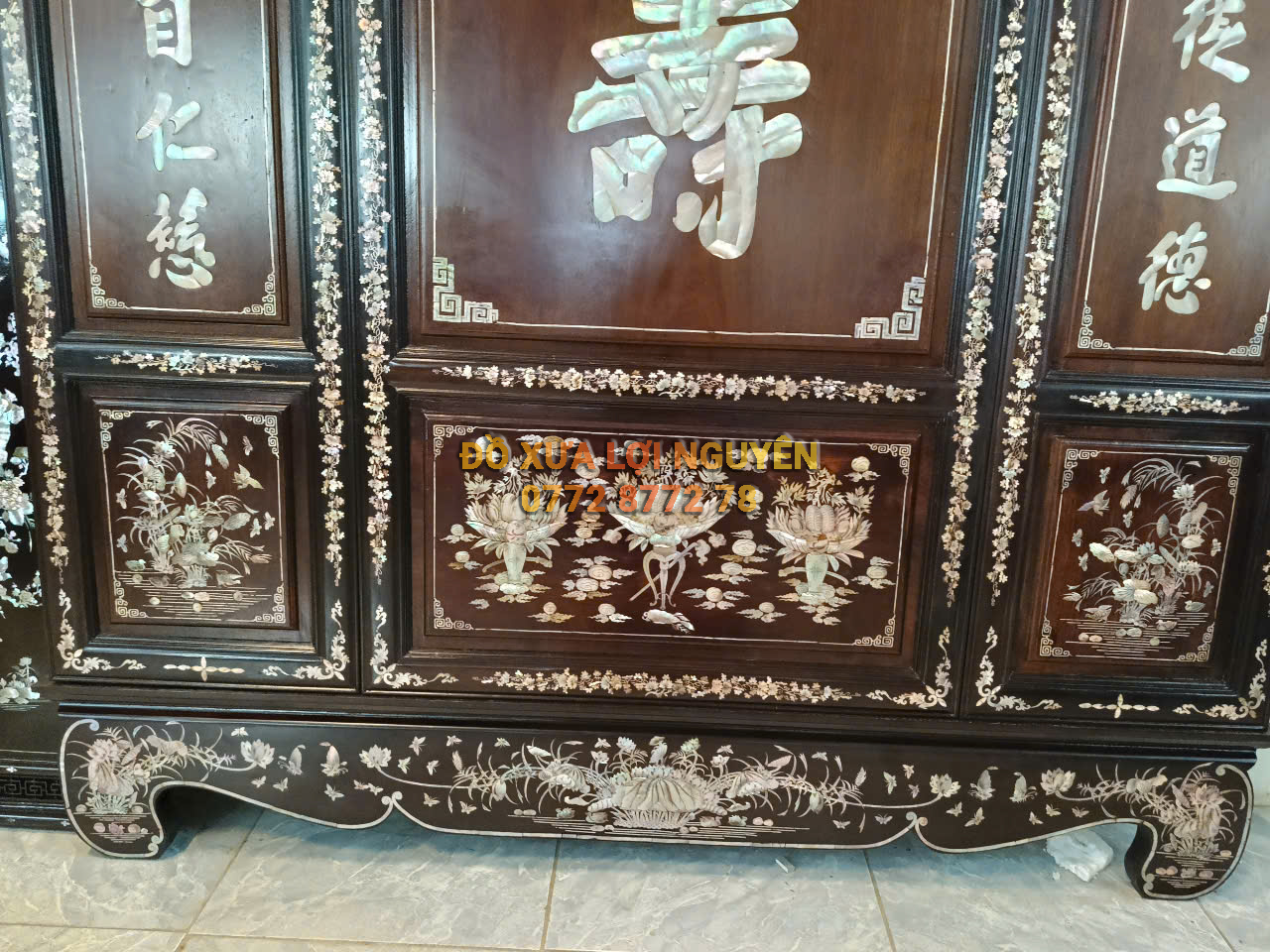 Tranh thờ gỗ gõ mật xưa, phúc thọ, hàng vip