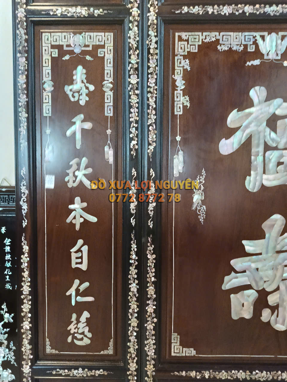 Tranh thờ gỗ gõ mật xưa, phúc thọ, hàng vip