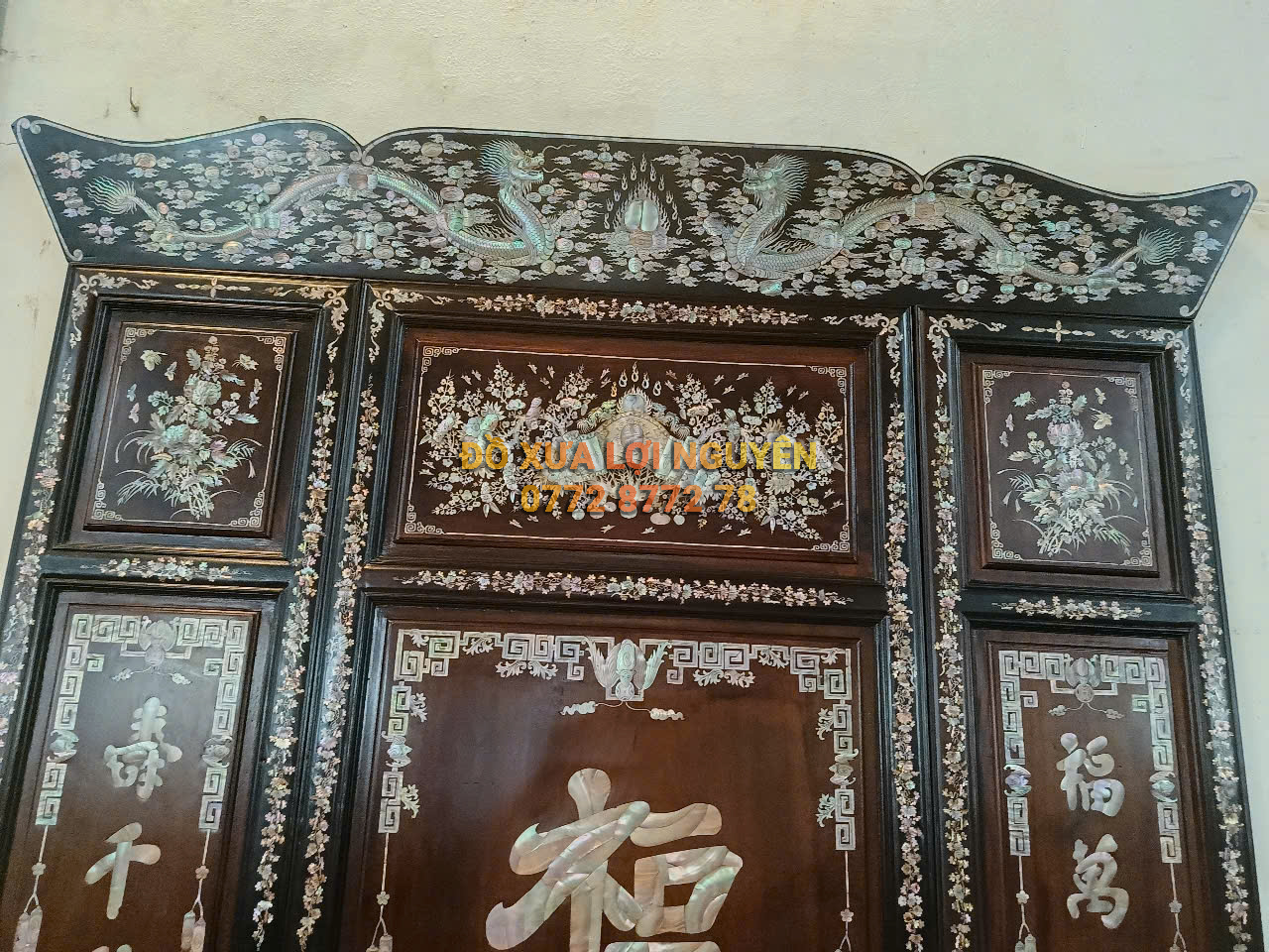 Tranh thờ gỗ gõ mật xưa, phúc thọ, hàng vip