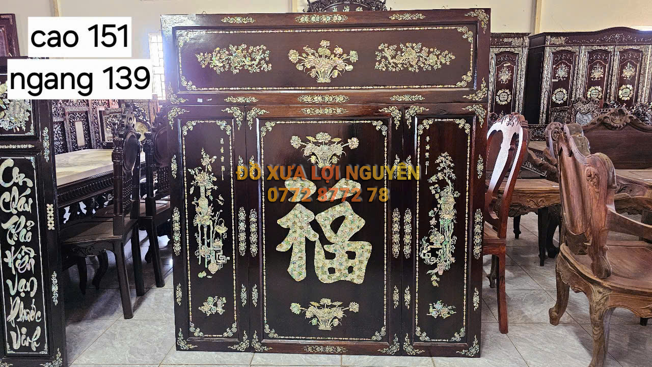 Tranh thờ chữ PHÚC, gỗ gõ mật