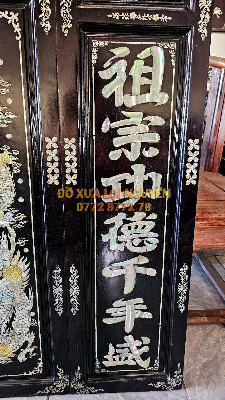 Tranh thờ chữ PHÚC, gỗ gõ mật