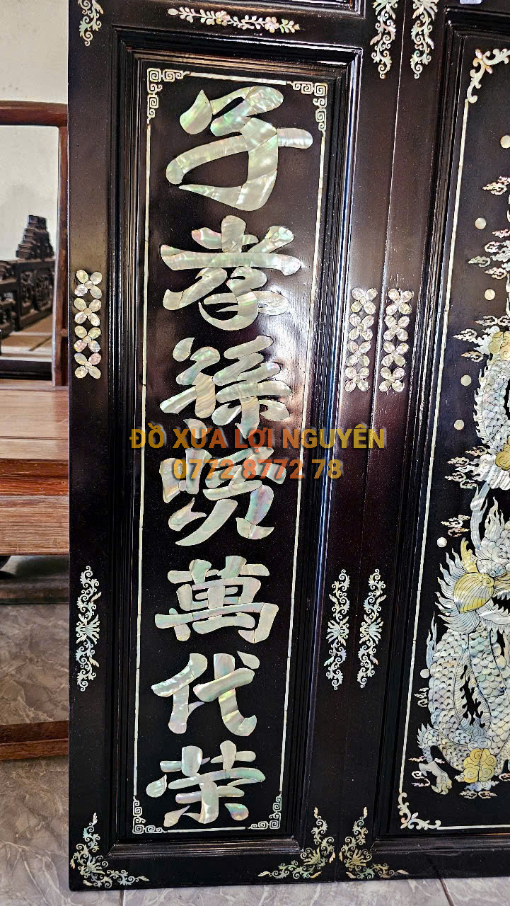 Tranh thờ chữ PHÚC, gỗ gõ mật