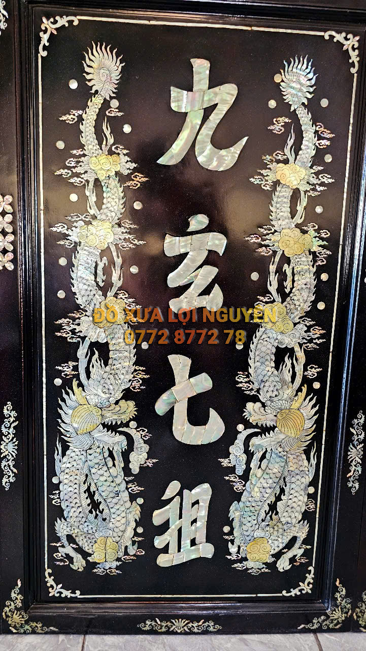 Tranh thờ chữ PHÚC, gỗ gõ mật