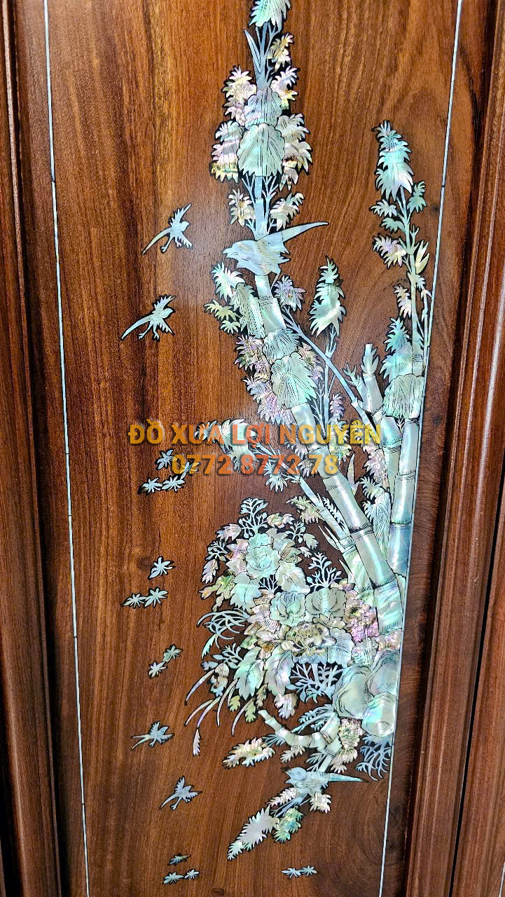 Tranh tứ quý, gỗ hương ta