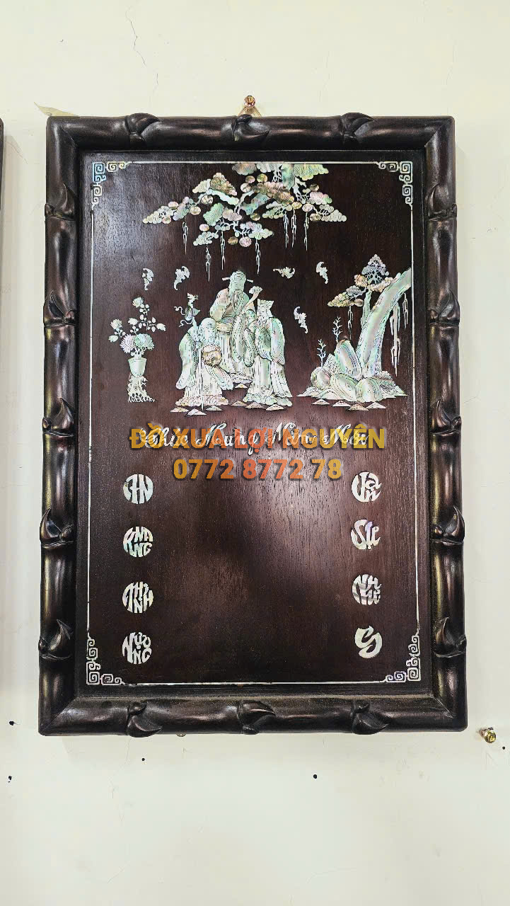 Tranh lịch Phúc - Lộc - Tho. Gỗ gõ mật