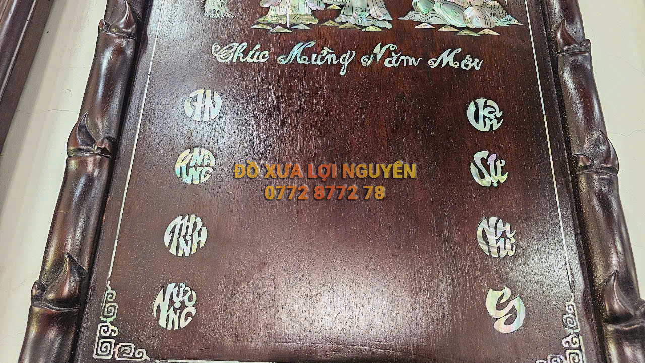 Tranh lịch Phúc - Lộc - Tho. Gỗ gõ mật