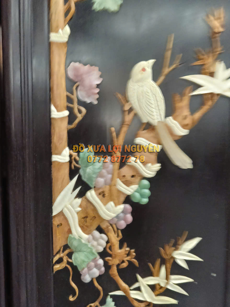 Tranh tứ quý gỗ trắc ta Vip