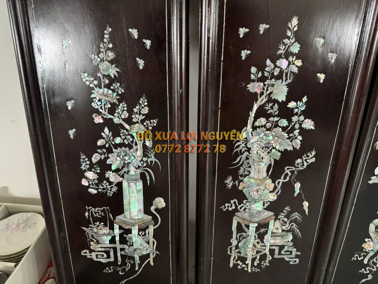 Tranh tứ bình, gỗ gõ mật