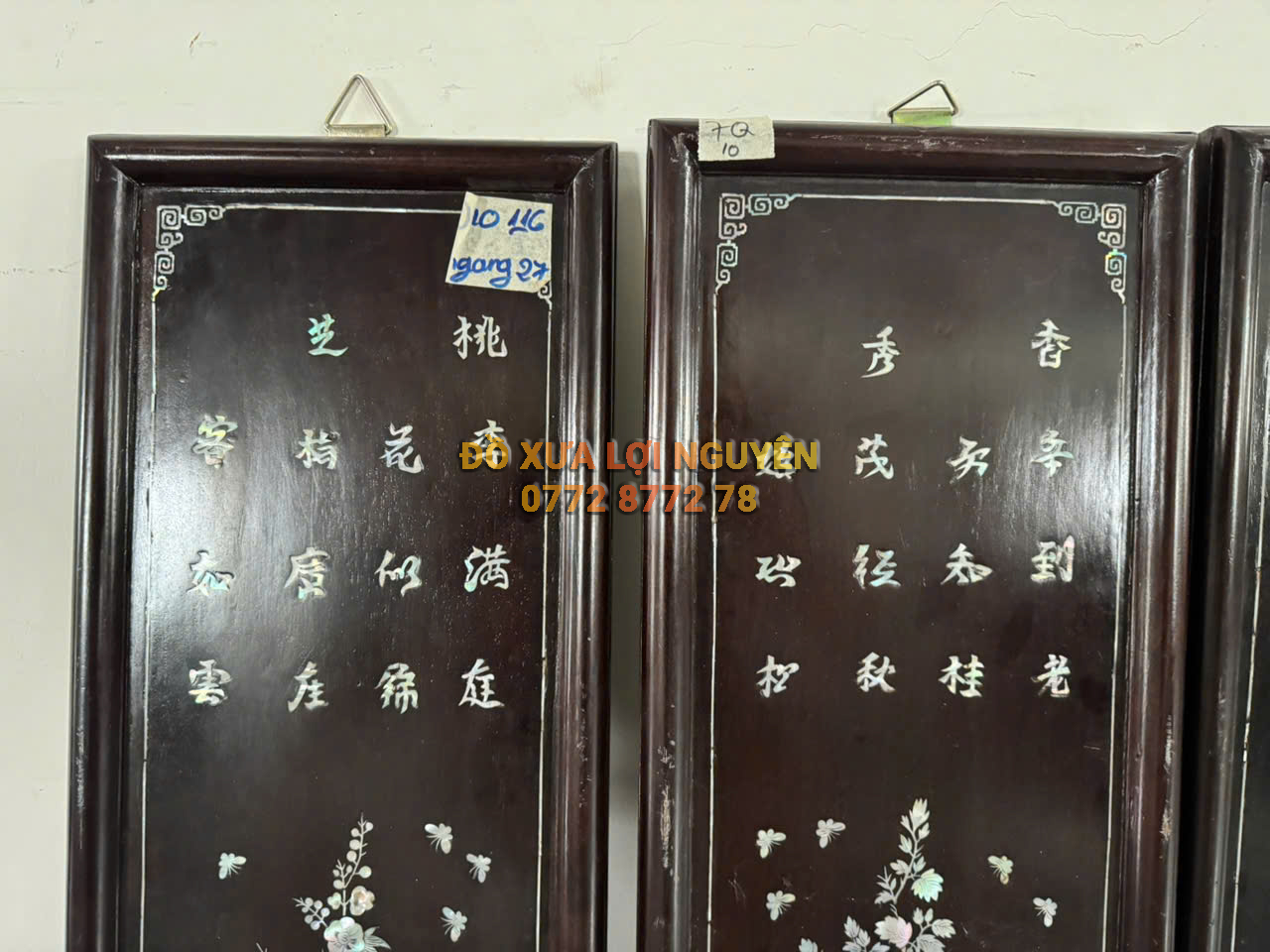 Tranh tứ bình, gỗ gõ mật