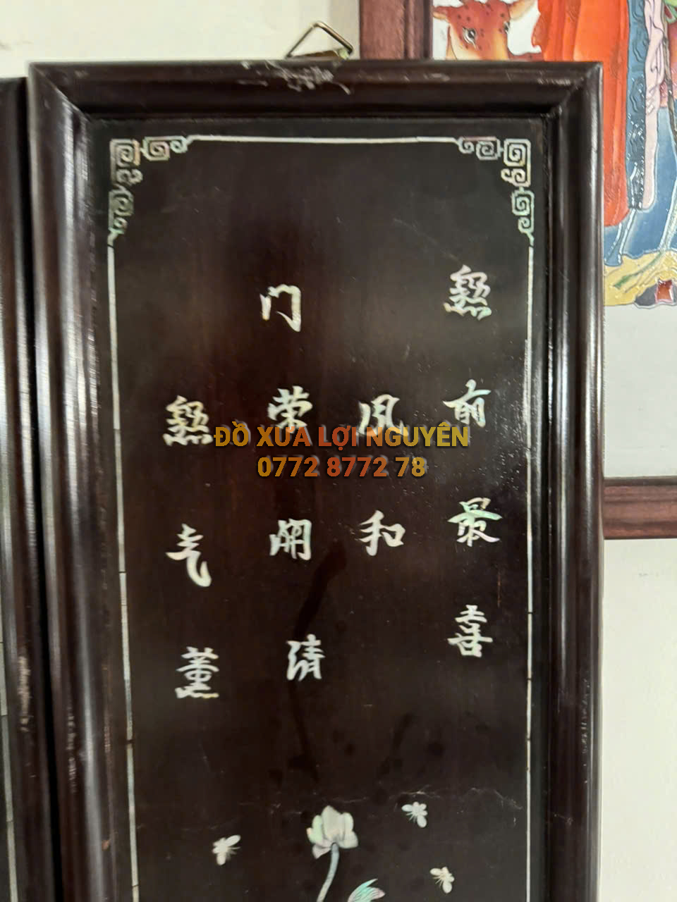 Tranh tứ bình, gỗ gõ mật