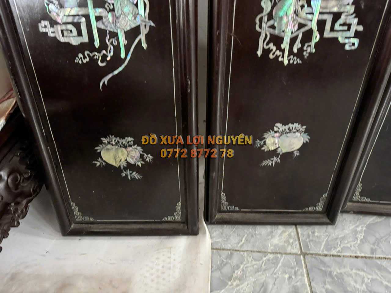 Tranh tứ bình, gỗ gõ mật